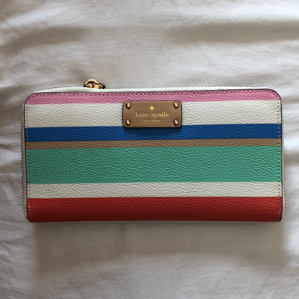 Kate Spade grove street printed dunstripe wallet